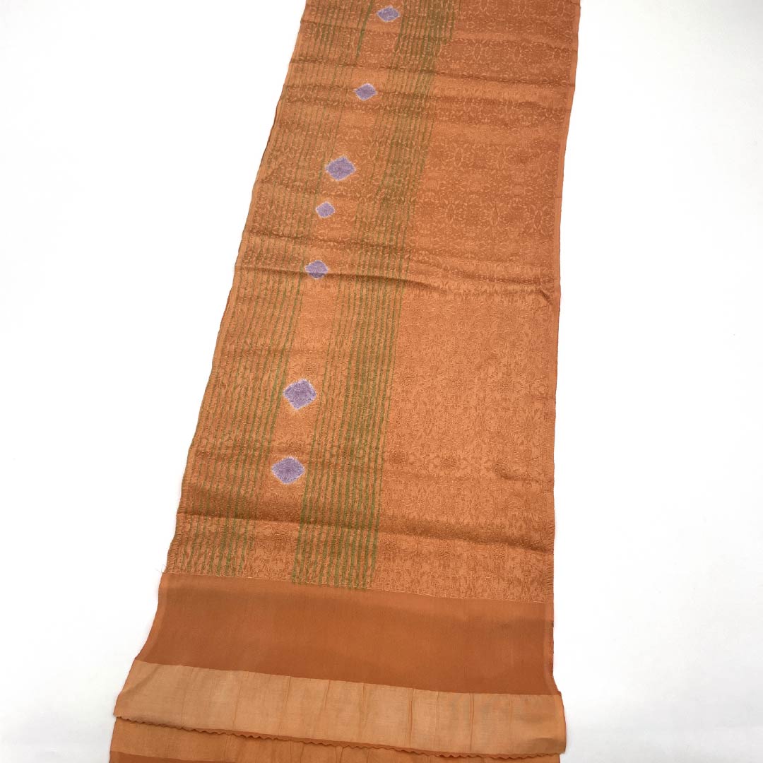 Obiage silk S rank semi-formal persimmon red stripe diamond pattern length approx. 165cm width approx. 29.5cm orange 1136002472926