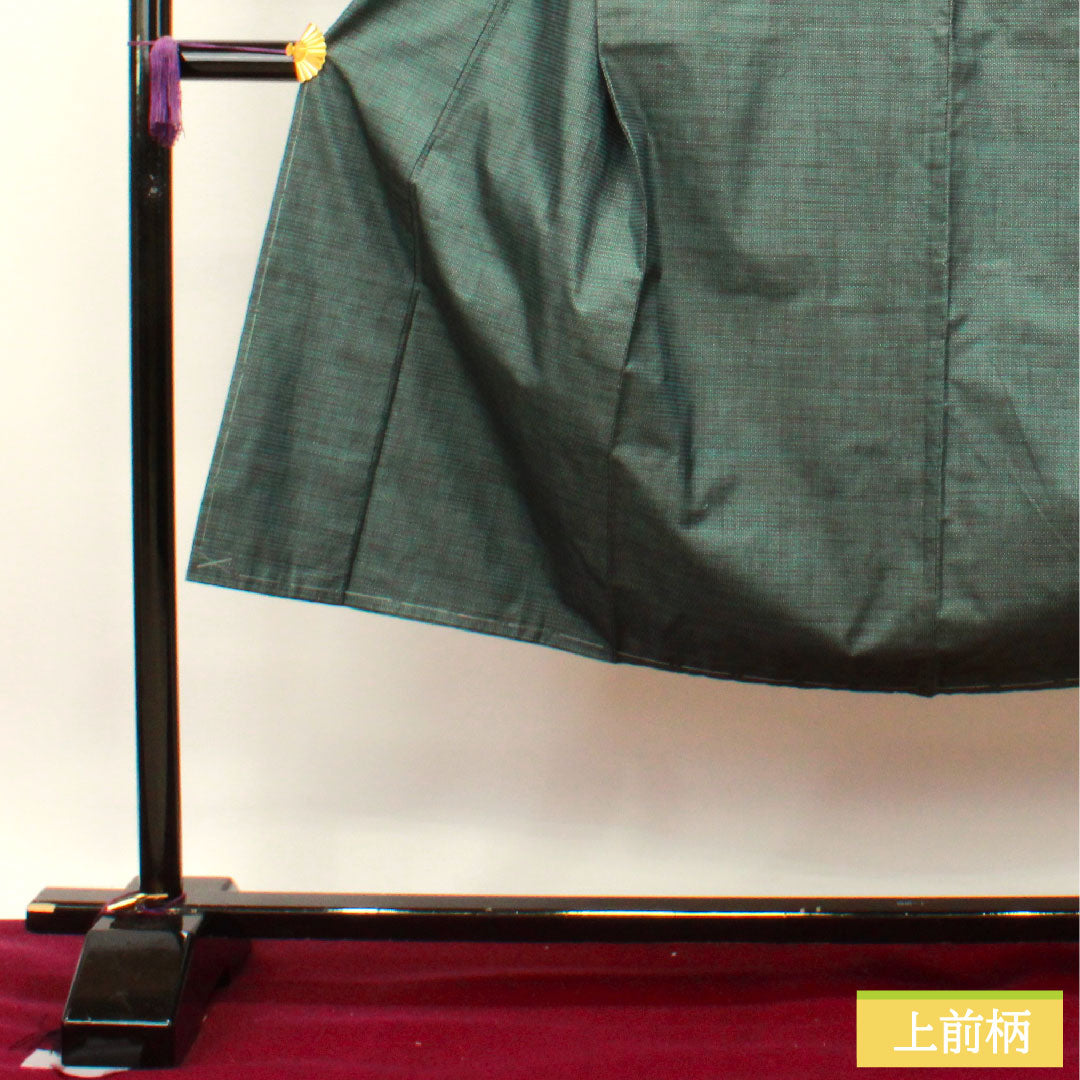 Men's pure silk, length 138cm, sleeve length 68cm, Oshima Tsumugi 100 tortoiseshell, with basting thread, unused, S rank, lined, green, 1119000702319