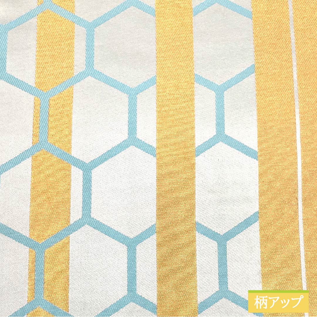 Fukuro Obi (Sash) - Pure Silk, White Indigo (Shirokiaiiro) - For Furisode (Long-sleeved Kimono) - Tortoise Shell Pattern - Length 442cm - A-Rank - Six-way - Formal - Light Blue - 1123013653324