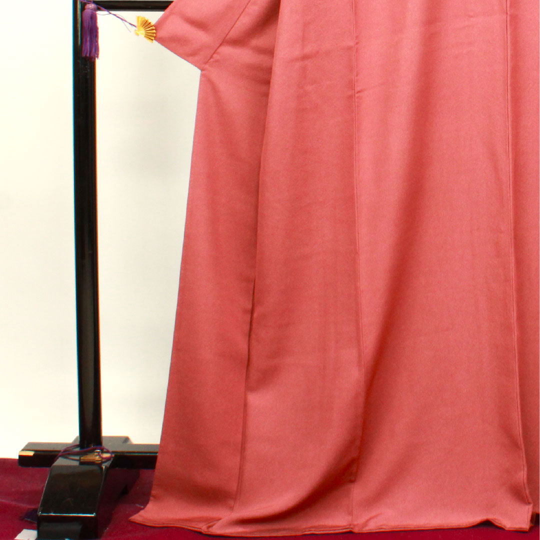 小紋 身丈172cm 裄丈67.5cm 袷 蘇芳色 江戸小紋 草木染 行儀 正絹 Sランク 赤系 1115003502612