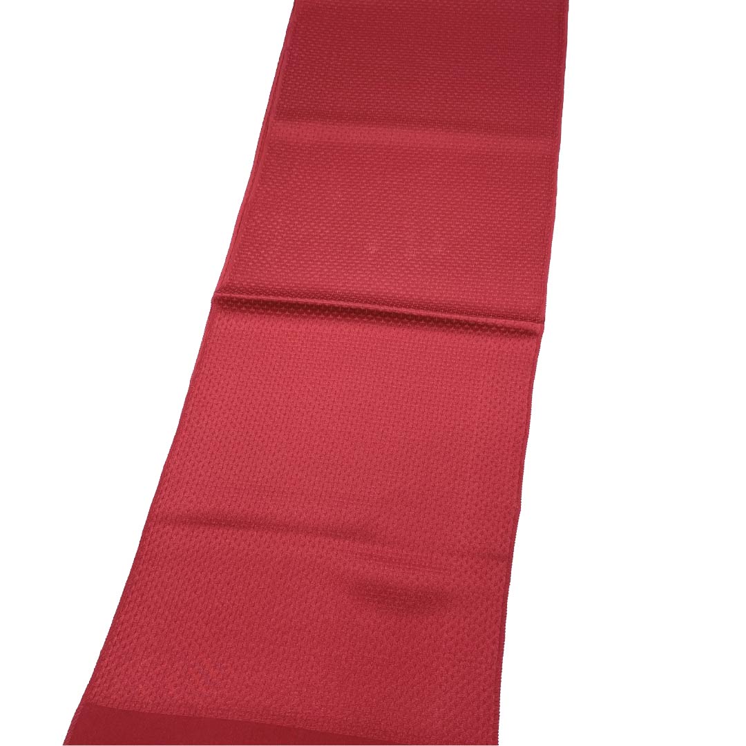 (Unused, pre-owned) Obiage silk NEW rank casual crimson red Tango chirimen Length approx. 172cm Width approx. 29cm Red tone 1136003311912