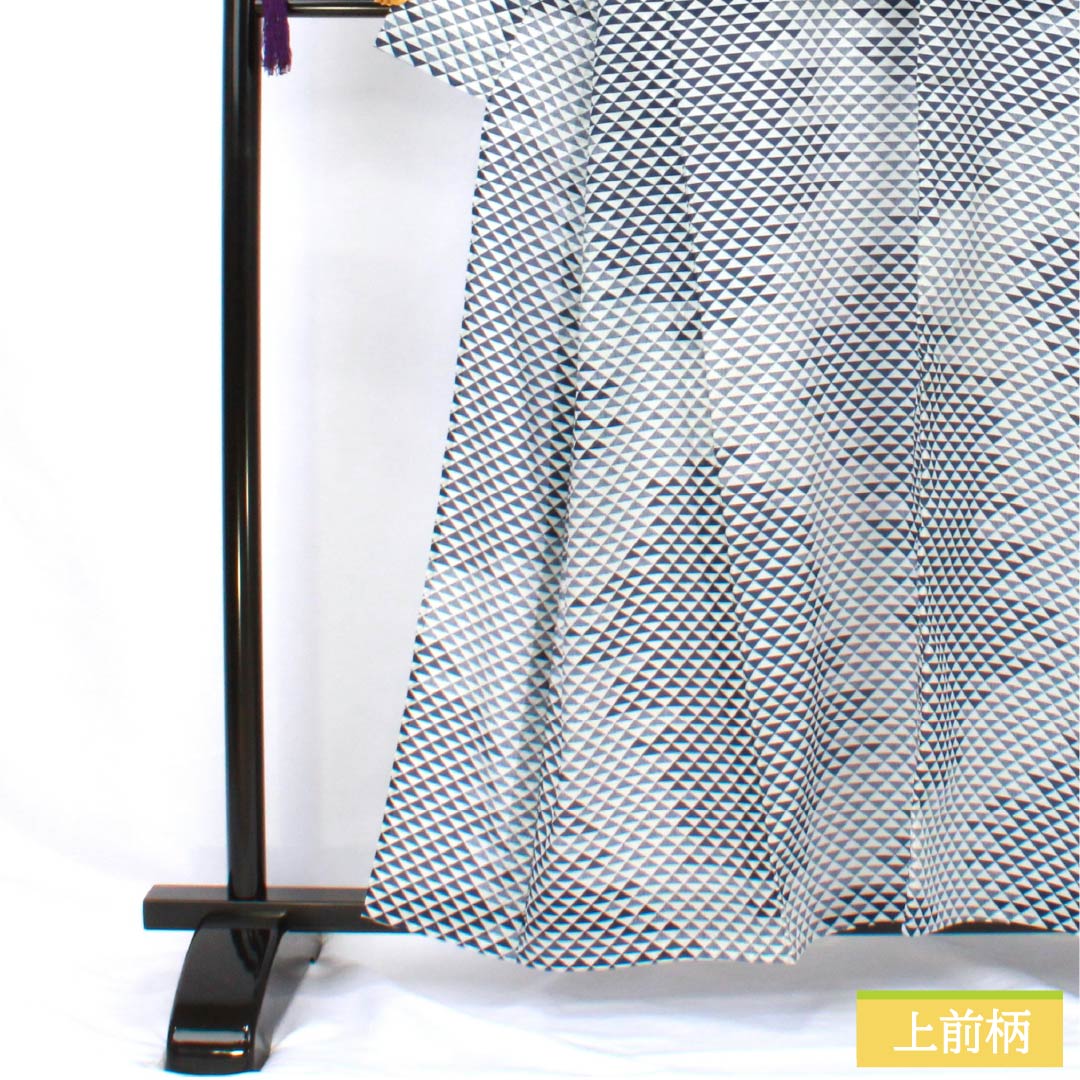 Summer kimono, polyester, small pattern, length 159cm, sleeve length 65.5cm, scales, washable kimono, silk, S rank, white, 1132002302311