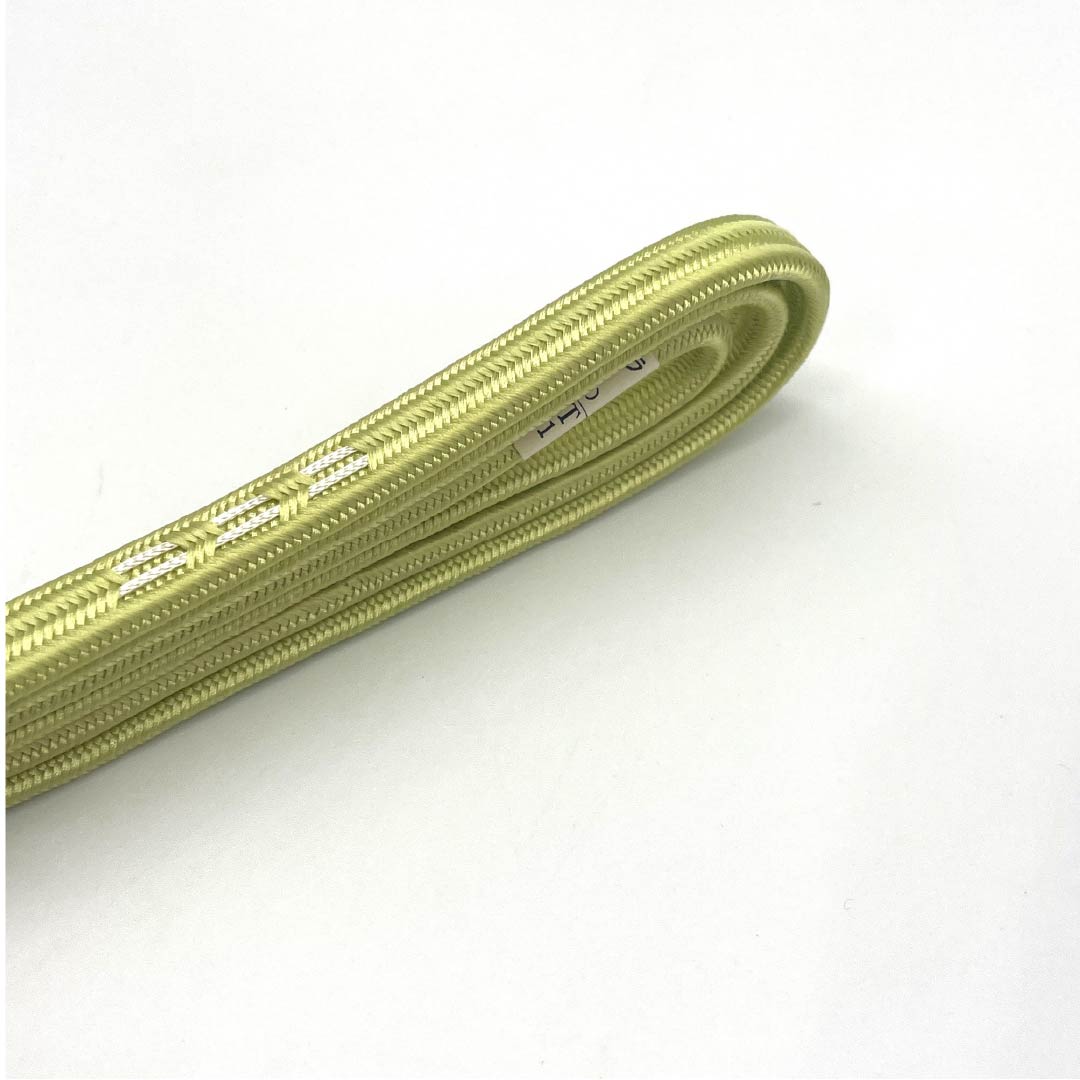 帯締め 正絹 Sランク 嫩黄色(どんこうしょく) キュプラ シンプル 長さ約153cm 幅約1cm カジュアル 緑系 1135003942319