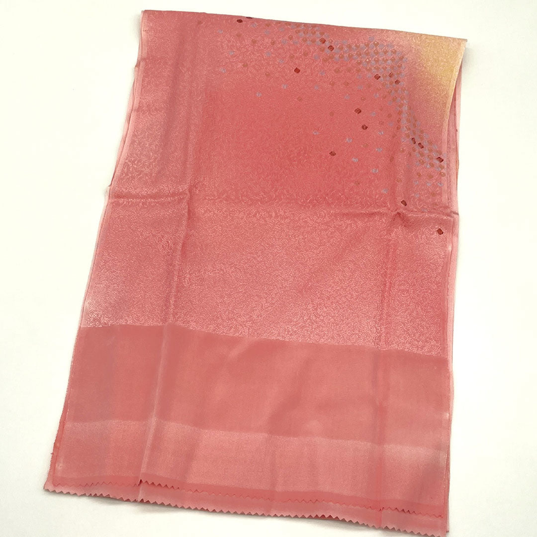 (New Old Stock) Obiage and Obijime Set, Pure Silk, NEW Rank, Choshun-iro (Everlasting Spring Color) and Nakanokurenai-iro (Medium Crimson), Hand-braided by Chiaki, Length approx. 160cm, Width approx. 1.6cm, Semi-formal, Pink tones, 1141000571313