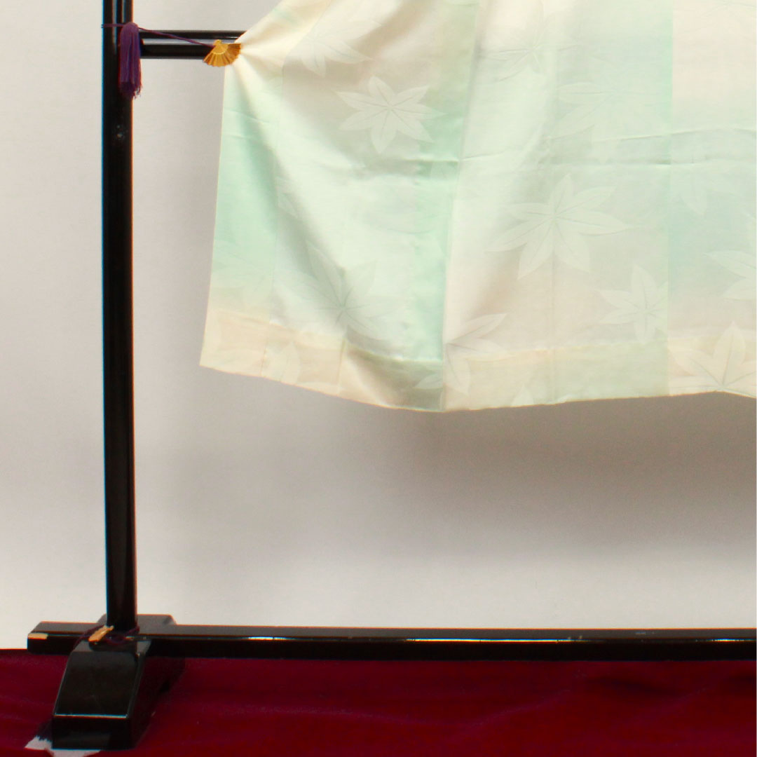 長襦袢 正絹 身丈126.5cm 裄丈67cm 単衣 フォーマル 紅葉 Sランク 水色系 1129000542224