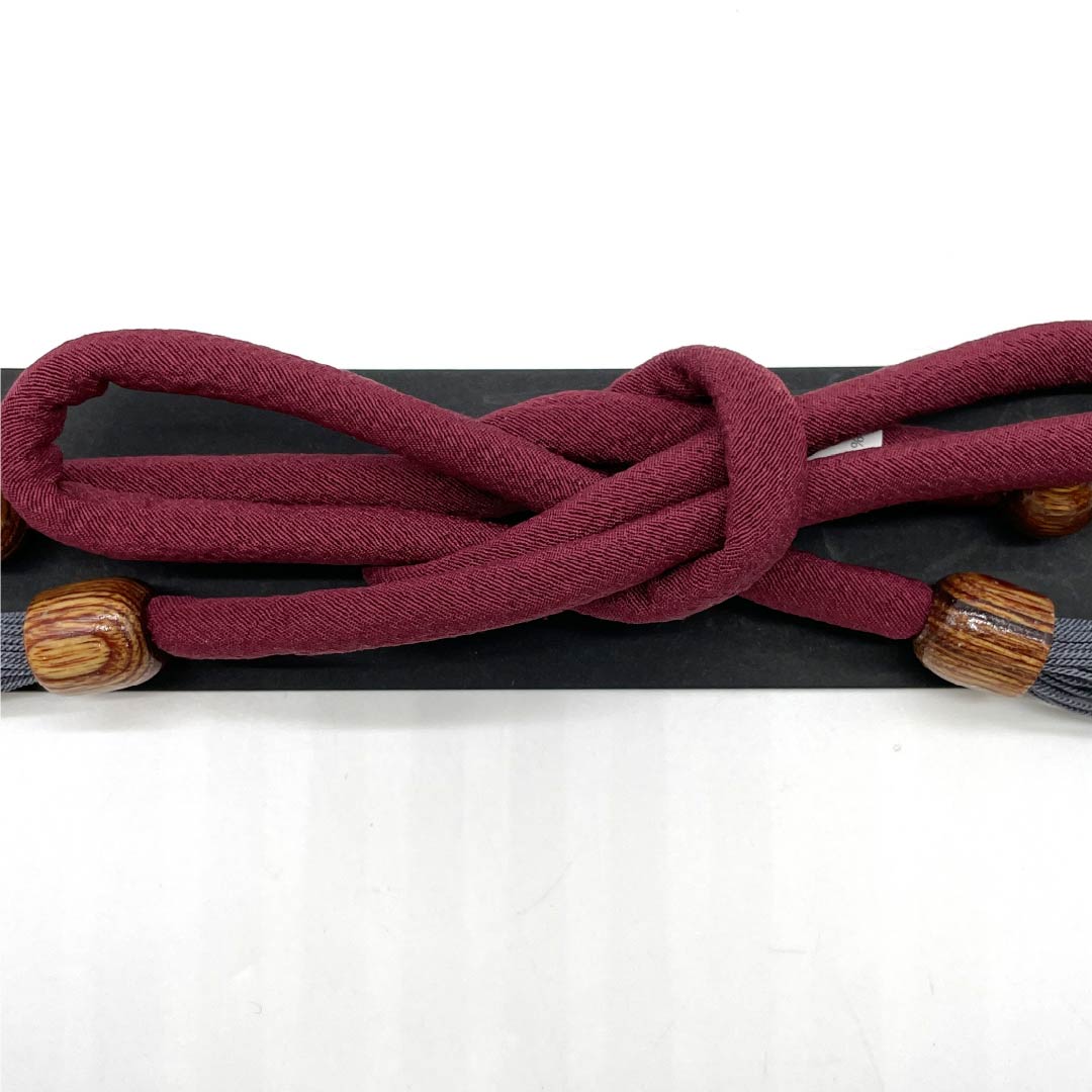 Haori cord, pure silk, new rank, casual, deep purple, twisted tassel, moro rope knot, bow knot, round hook, purple, 1121000061920