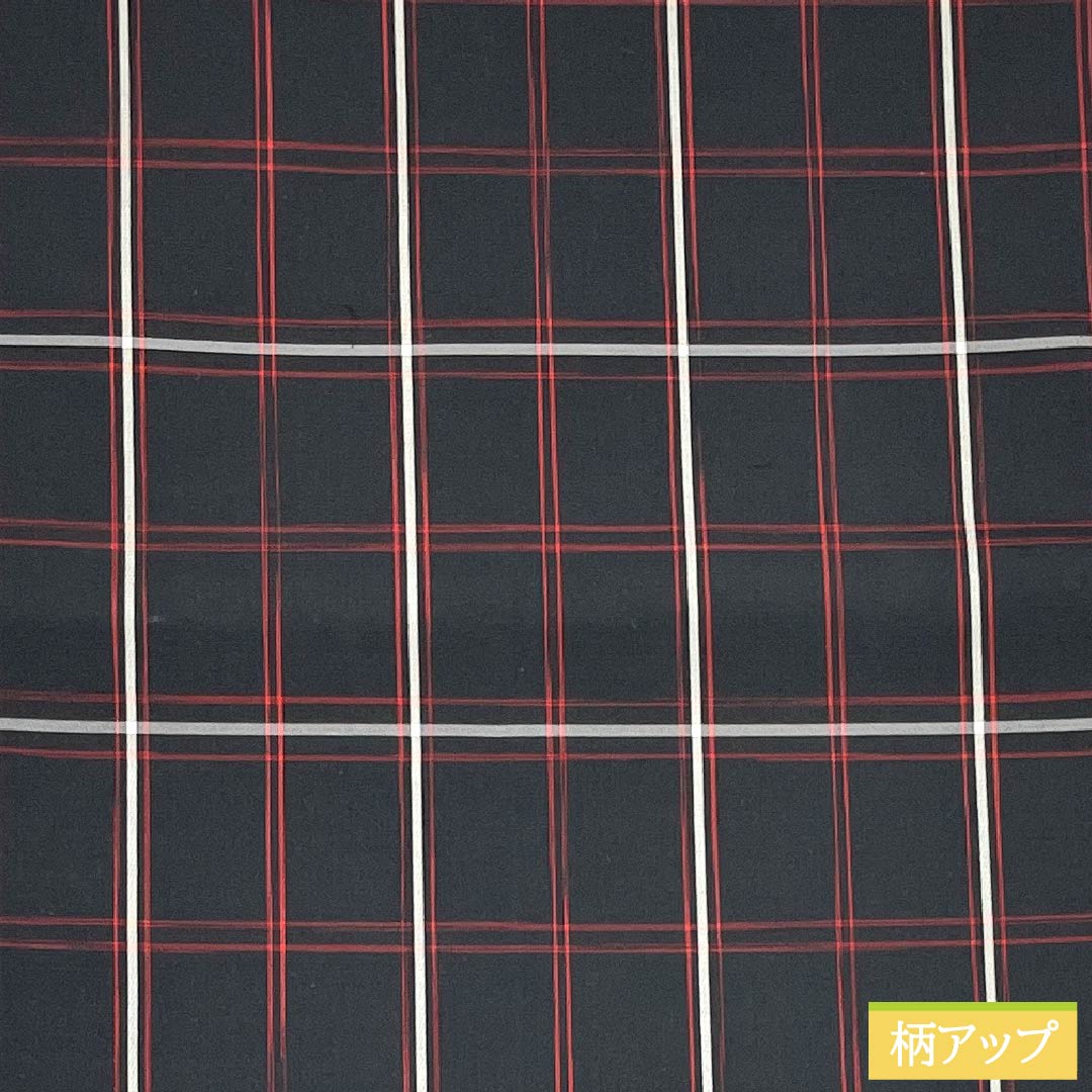 Nagoya Obi, Pure Silk, Grade B, Plaid Check Pattern, 380cm Long, Full Length, Casual, Black, 1124010624410, Open-Leg Style