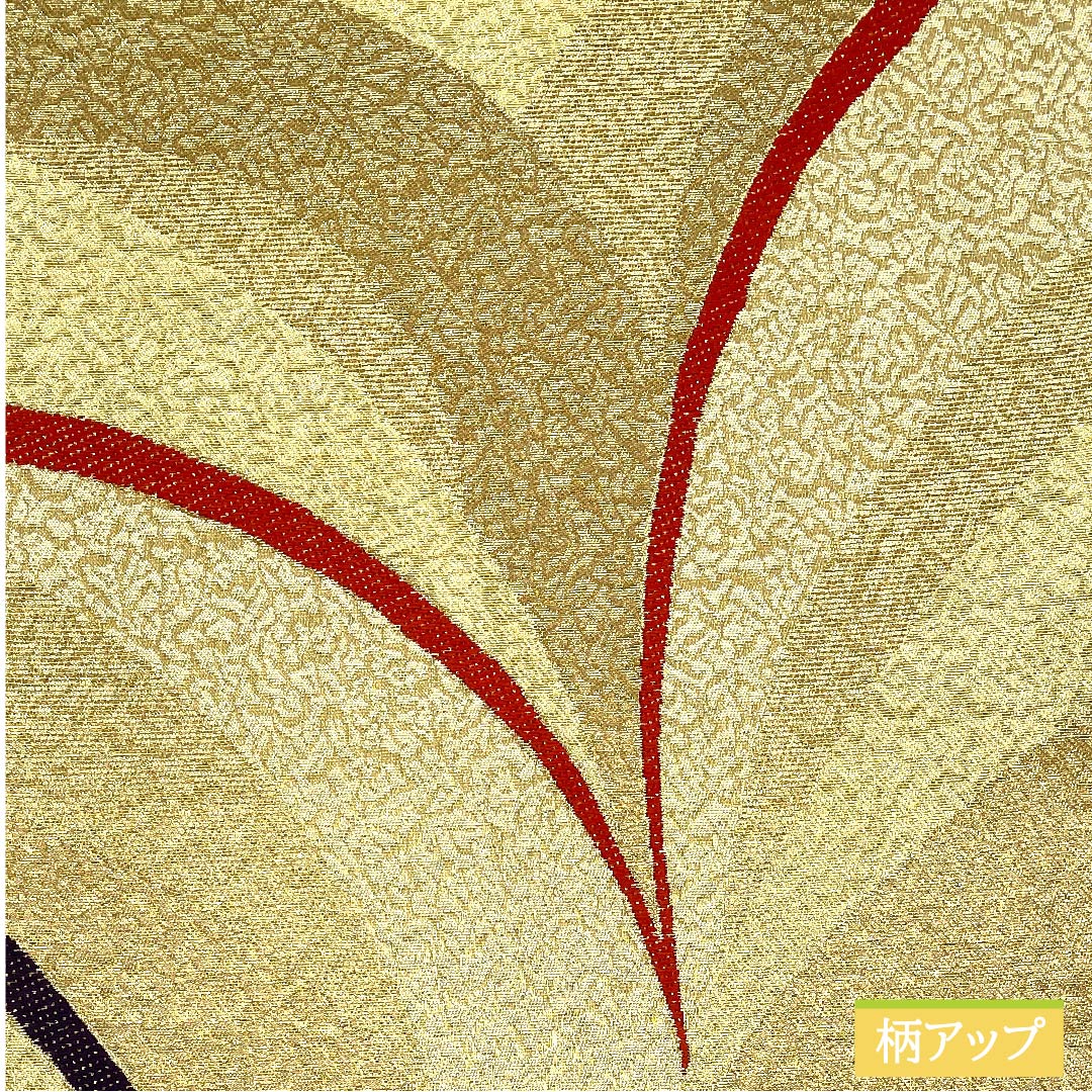 Fukuro Obi, Pure Silk, Gold, Abstract Pattern, Length 462cm, S Rank, Six-way, Formal, Gold-based, 1123011522421