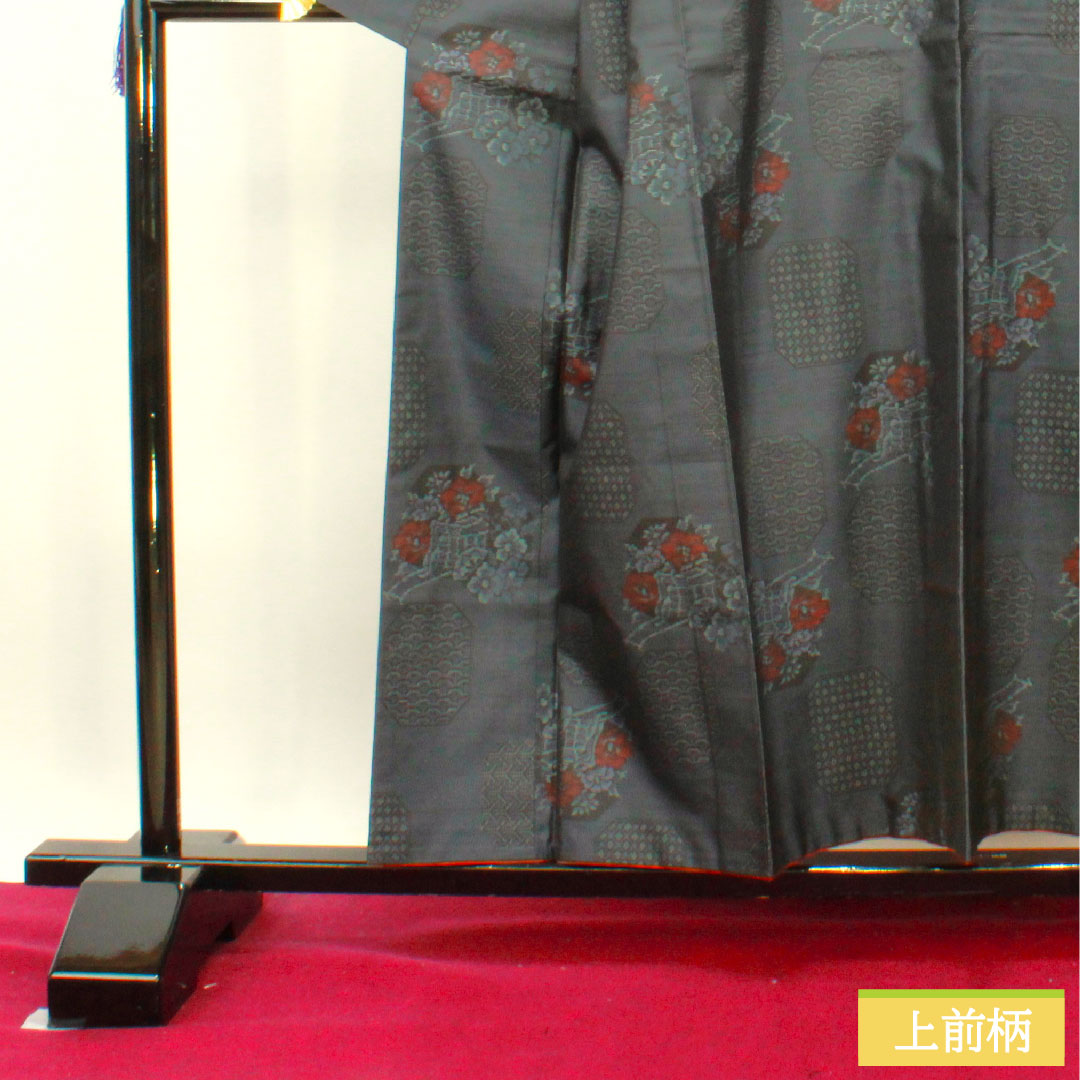Oshima Tsumugi silk Length 157cm Sleeve length 64.5cm Ensemble S rank Awase Navy 1116003242318