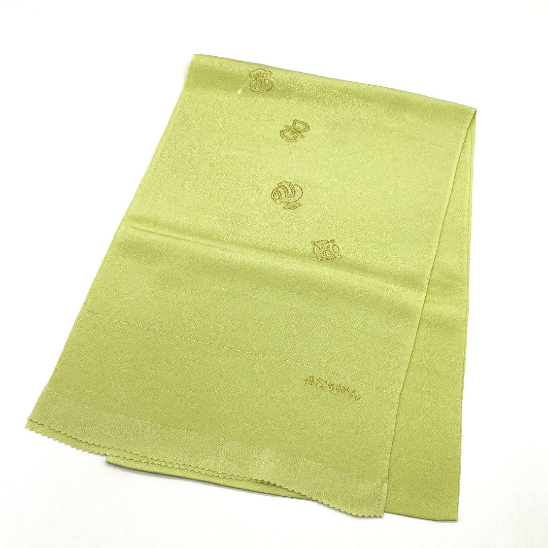 (Like New) Casual Obiage (Sash) - Pure Silk, New Rank, Light Indigo (Asakiaiiro), Goshima Himo (Tango Chirimen), Shippo (Shippo) Pattern, Length: Approx. 184cm, Width: Approx. 30cm, Green, Product Number: 1136001371919