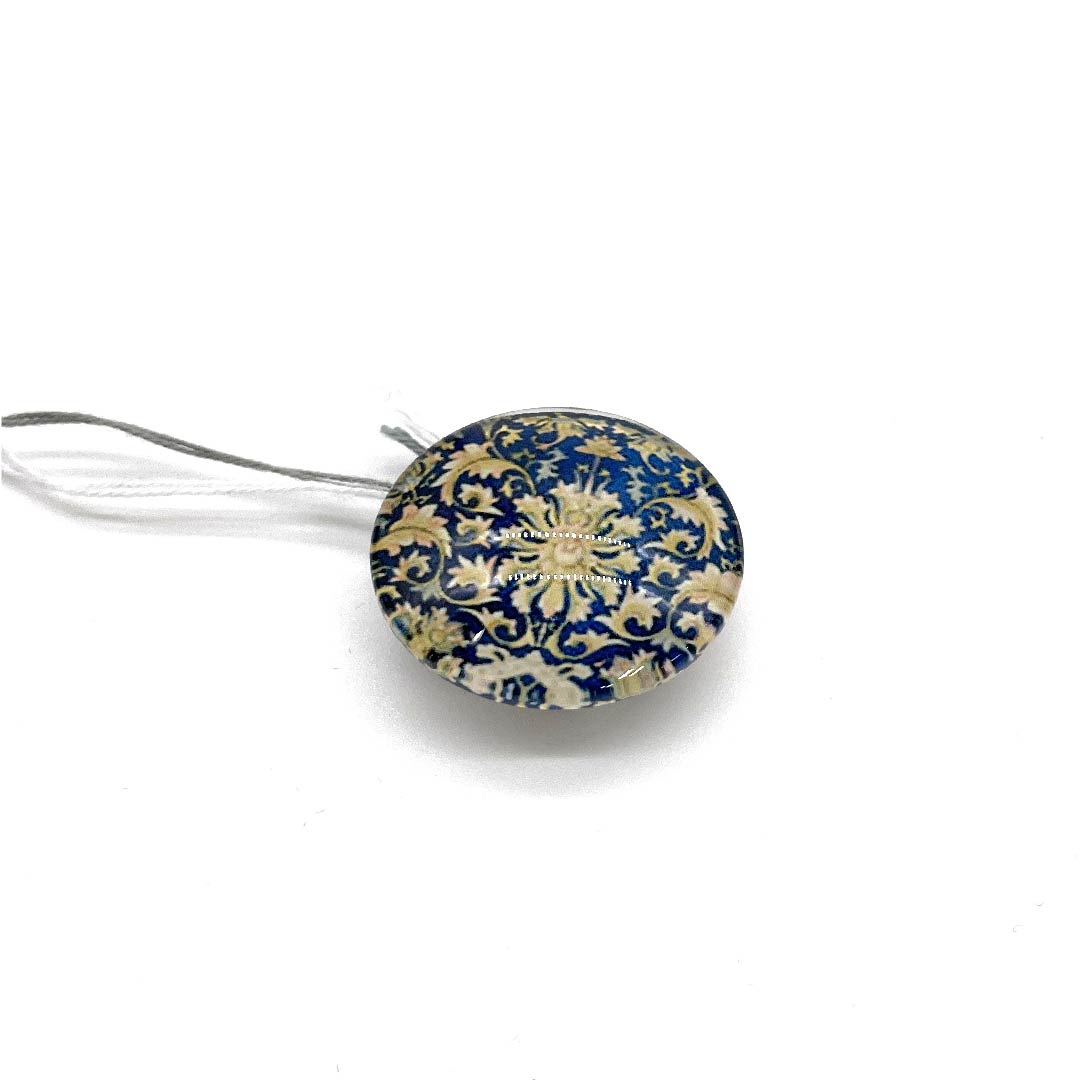 (新古品) 帯留め その他 カジュアル 深縹色(ふかきはなだいろ) アクリル樹脂 花 唐草 長さ約2.5cm 幅約2.5cm Sランク 青系 1137000632917