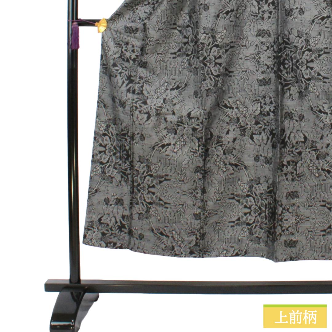 Tsumugi Silk S-rank Length 150cm (4ft 11in) Sleeve-to-sleeve 63cm (2ft 0in) Oshima Tsumugi 9-Marliki Floral Pattern Lined Black 1116005232110