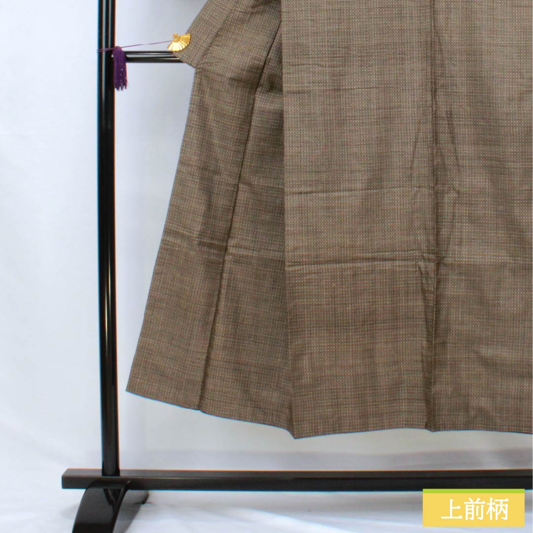 Men's silk S-rank kimono, length 143cm, sleeve length 63.5cm, Kenbou color (Kenbou color), Oshima Tsumugi, lined, brown, product number 1119001162414