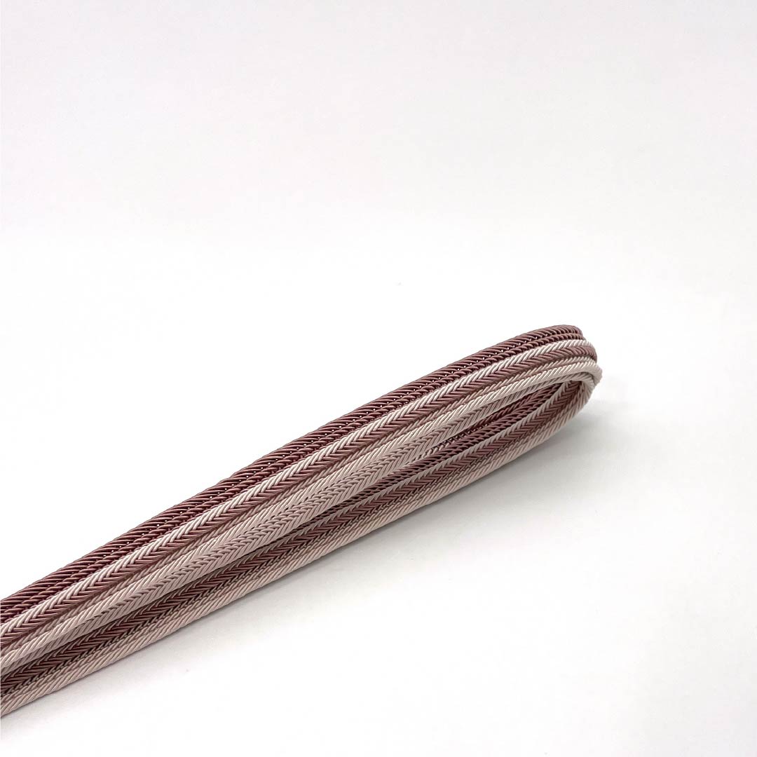 (新品)帯締め 正絹 NEWランク 紅鼠色(べにねずいろ) 翠嵐工房 単衣用 夏用 長さ約162cm 幅約1.1cm カジュアル ピンク系 1135005441313