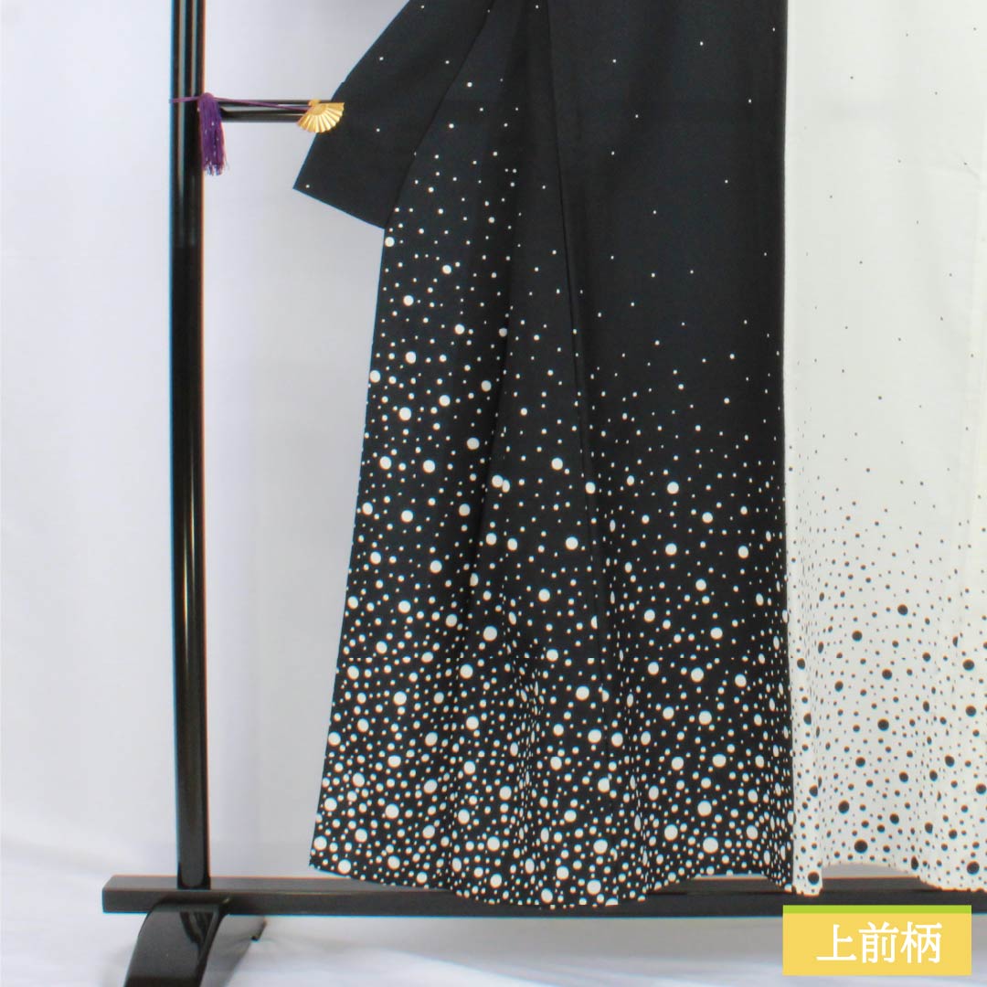 Homongi (Homongi), Polyester, Grade A, Single-Layer Kimono, Length 154.5cm, Sleeve Length 63cm, Dot Pattern, Washable, Monochrome, Product Number: 1112006153227