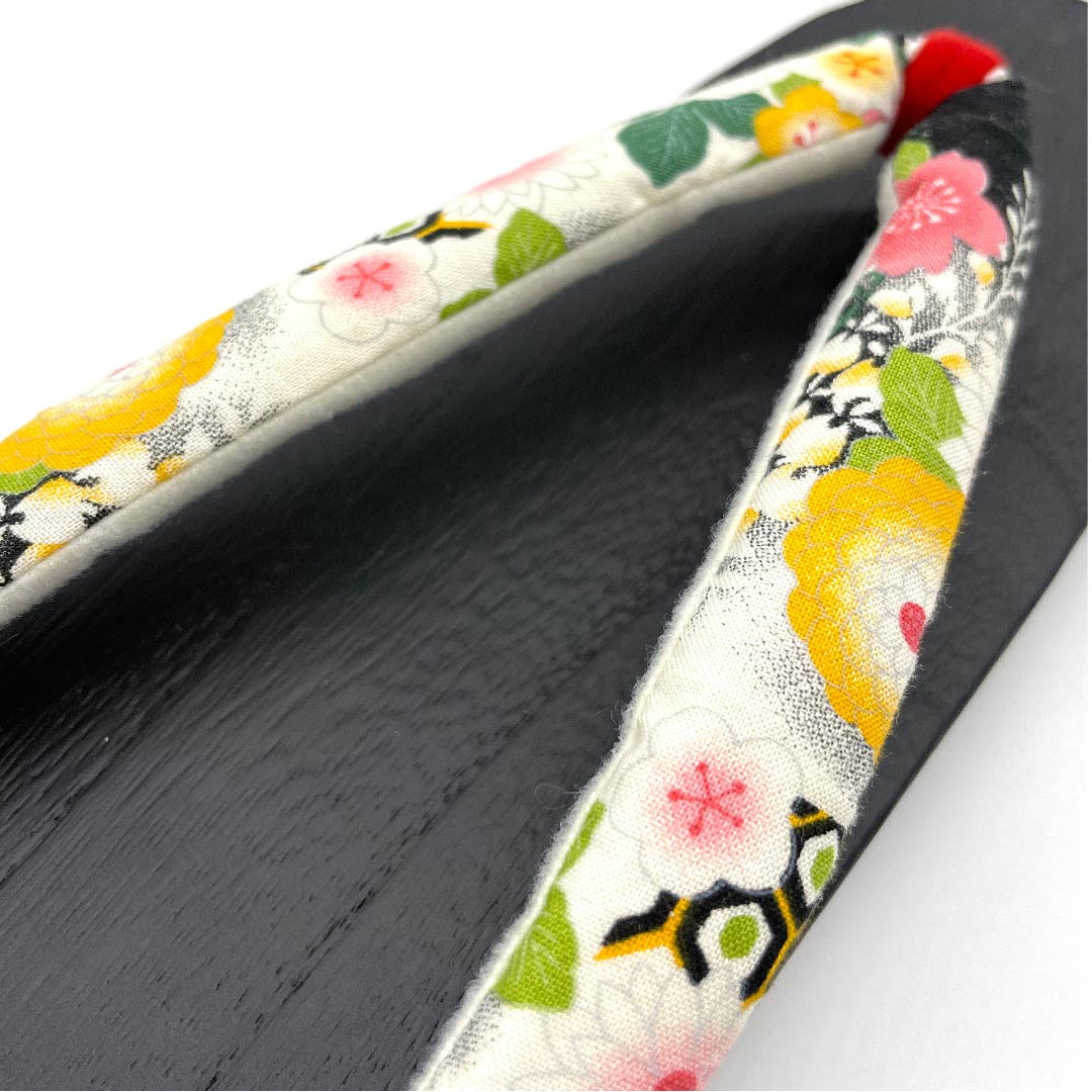 (Brand new, unused) Geta (Japanese clogs) with chrysanthemum, cherry blossom, tortoiseshell and cloisonne patterns, size XL, black, NEW rank, 1122001041510