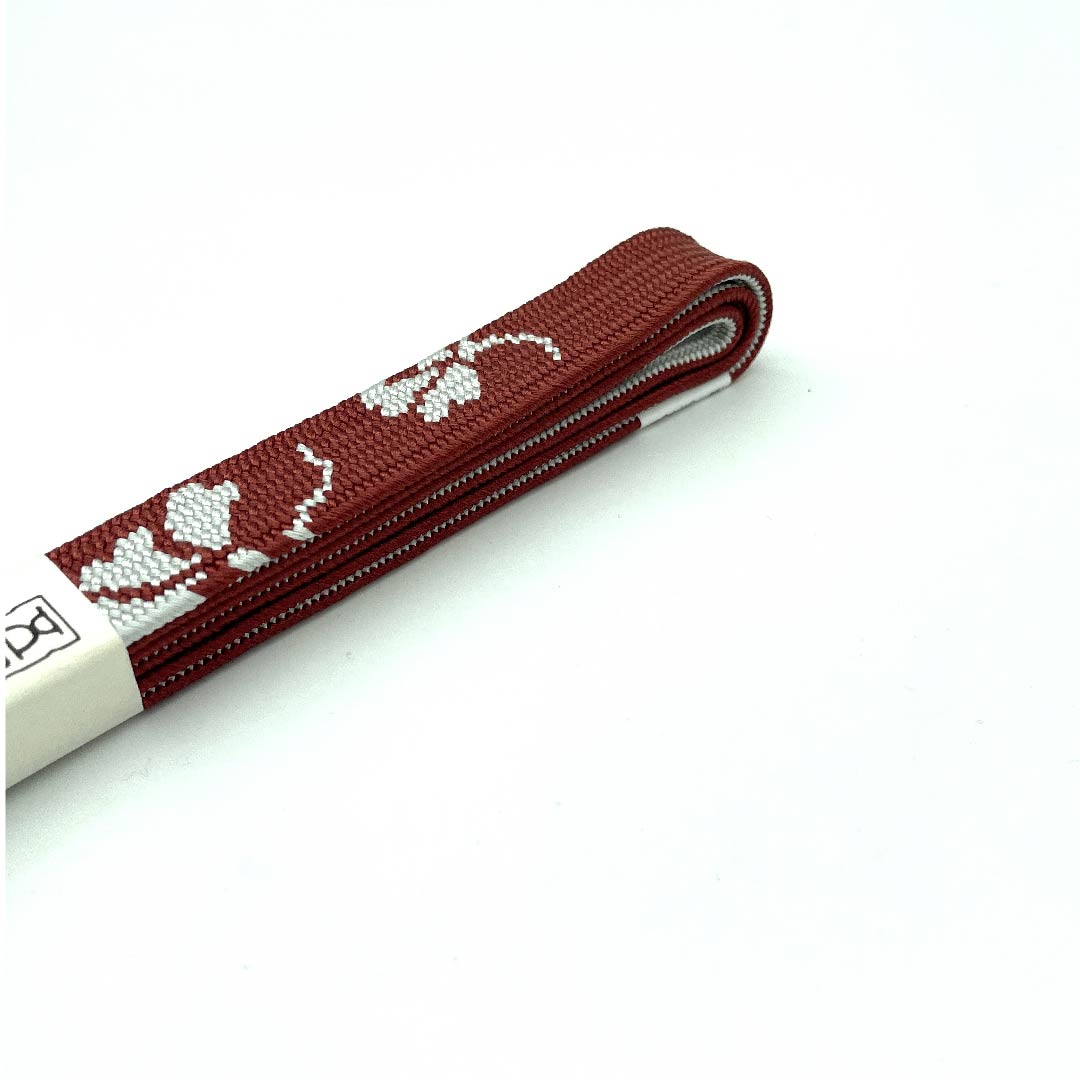 (New old stock) Obi-jime (belt fastener) made of pure silk, quarter-length cord, bengara-iro (red pattern), Goshima-himo, Edo-kumihimo, new old stock, length approx. 162cm, width approx. 1.7cm, casual, S rank, brown, 1135002962314
