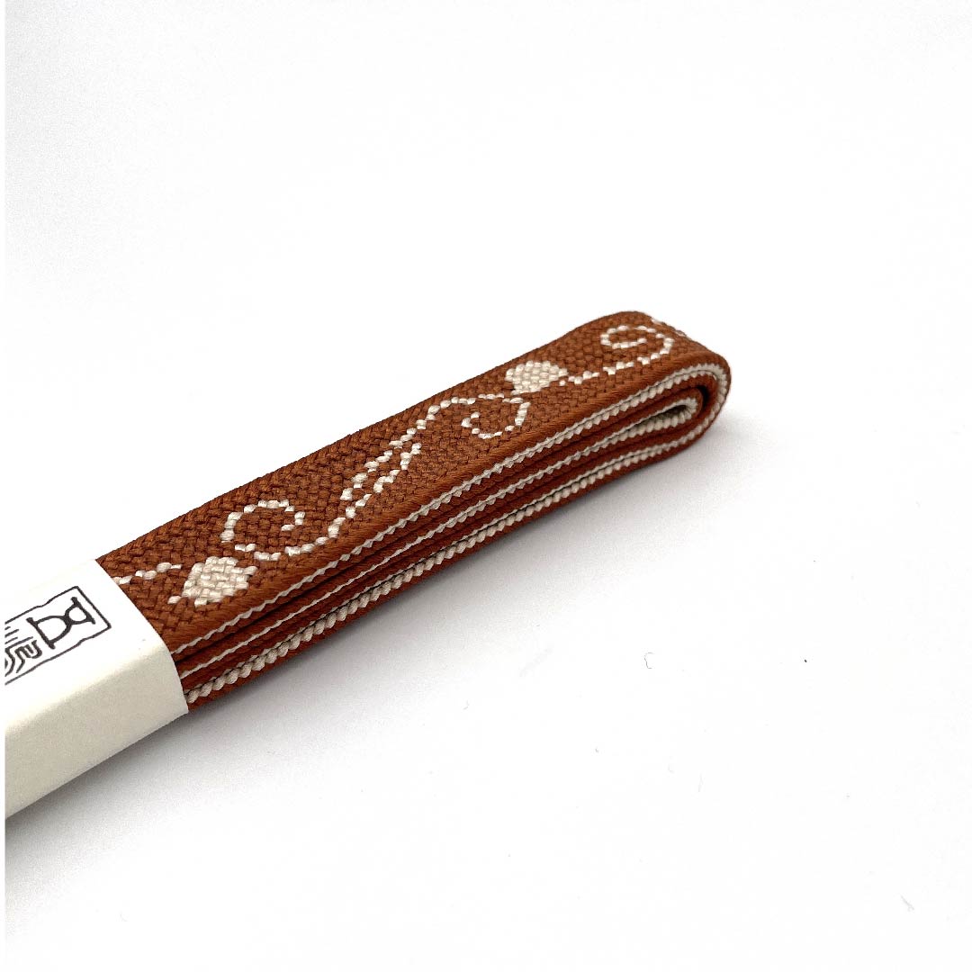 (新古品) 帯締め 正絹 四分紐 肉桂色(にっけいいろ) 五嶋紐 江戸組紐 新古品 長さ約153cm 幅約1.7cm カジュアル Sランク 茶系 1135002922314