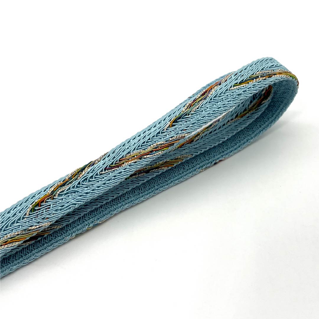 (新品)帯締め 正絹 NEWランク 水縹色(みずはなだいろ) 翠嵐工房 単衣用 夏用 長さ約165cm 幅約1.5cm セミフォーマル 水色系 1135005481324