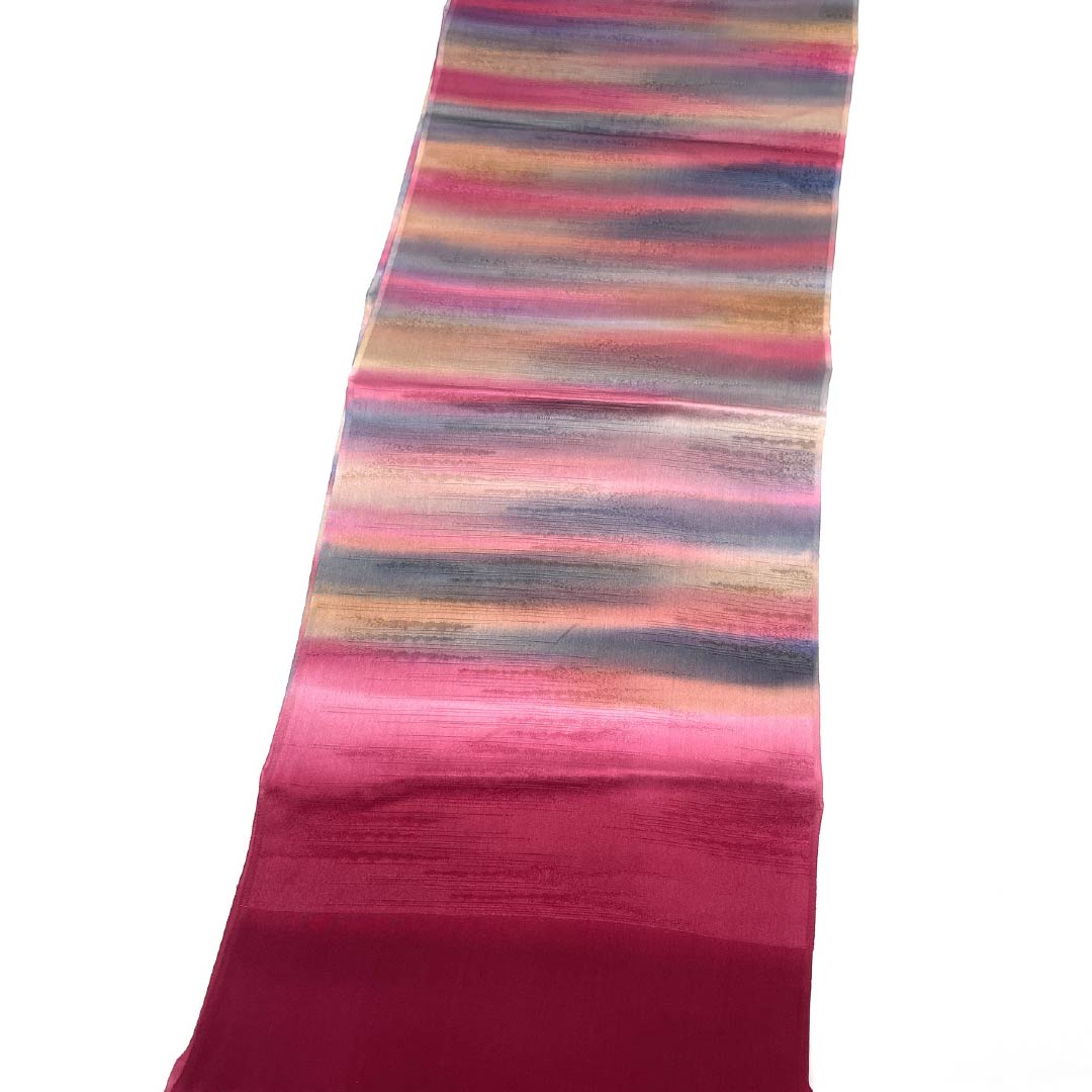 Obiage Silk S-rank Casual Benihibairo (pinkish brown) Kasumi-bokashi Length approx. 174cm Width approx. 29cm Pink 1136004582913