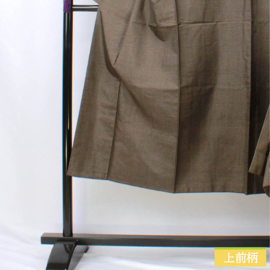 Men's Silk S-Rank Kimono, Length 139cm, Sleeve Length 68.5cm, Chestnut-Colored Oshima Tsumugi 100 Tortoiseshell Pattern Ensemble, Lined, Brown, Product Number 1119001382314
