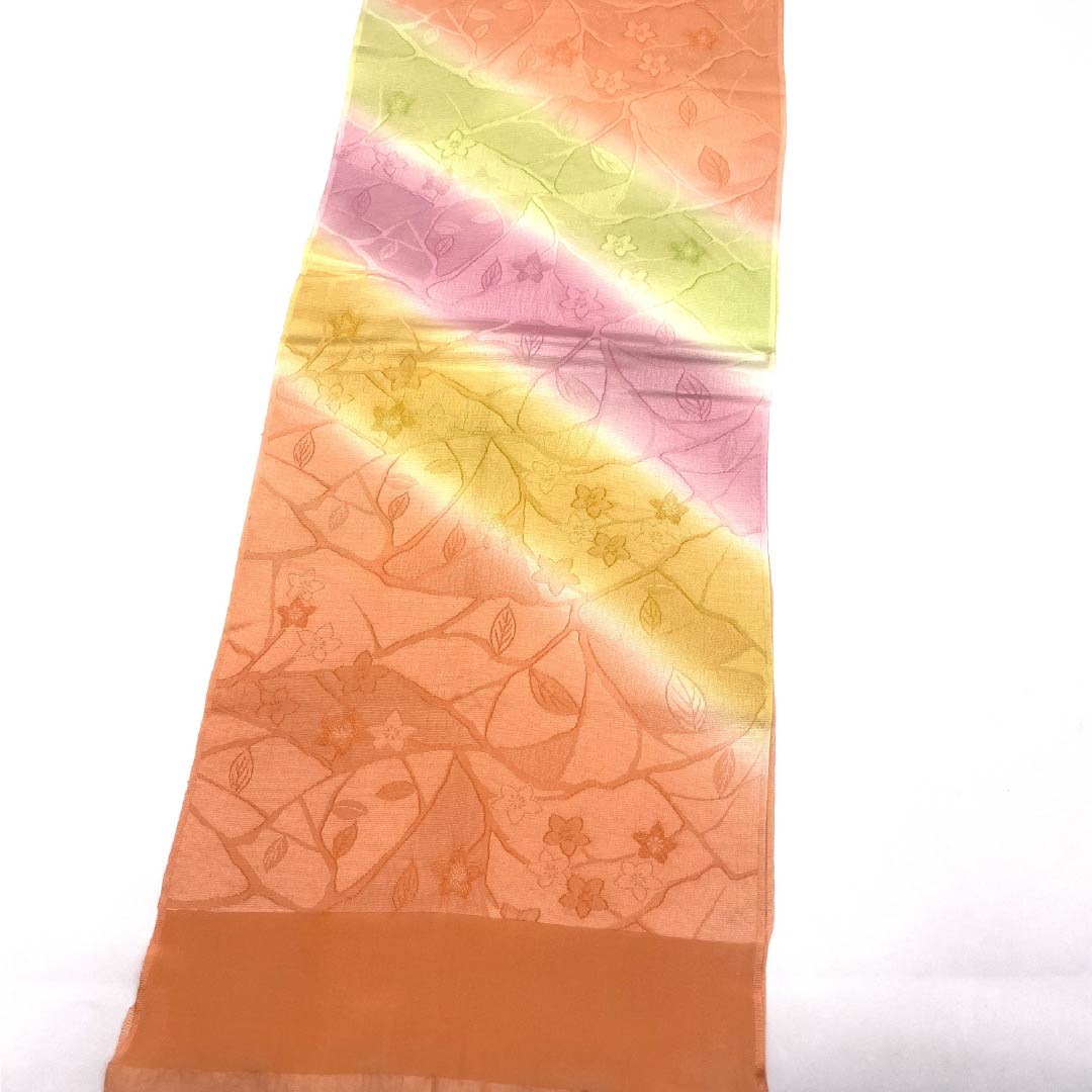 Obiage Silk A Rank Semi-formal Vermillion (Araishu-iro) Gradation Bellflower Length approx. 179cm Width approx. 30cm Pinkish 1136003053913