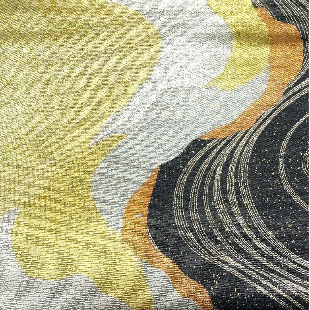 Fukuro Obi Gold Foil Flowing Water Length 444cm Pure Silk A Rank Six-way Formal Gold 1123003023321