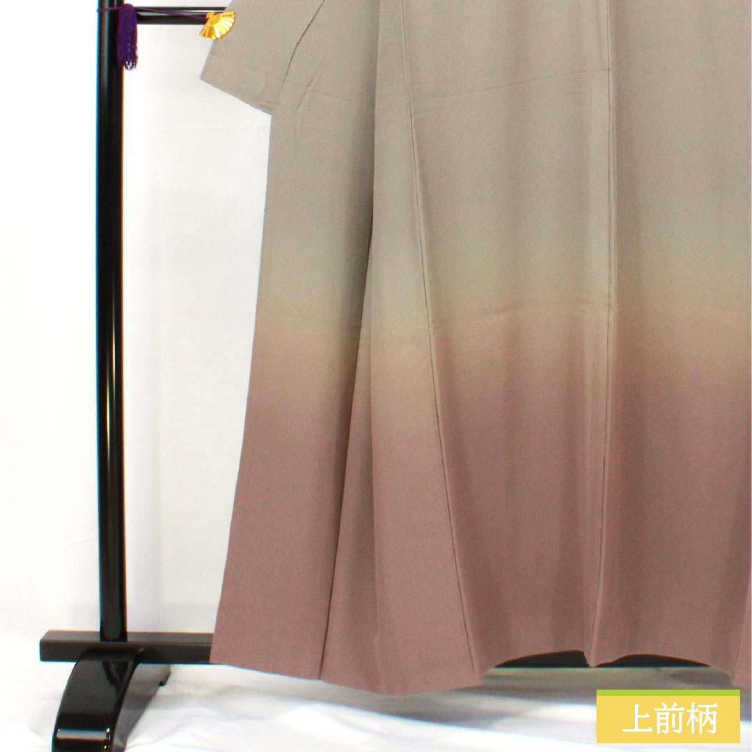 Plain color, pure silk, length 156cm, sleeve length 63cm, tin color, plain color, blurred pattern, lined, S rank, gray 1114001632322