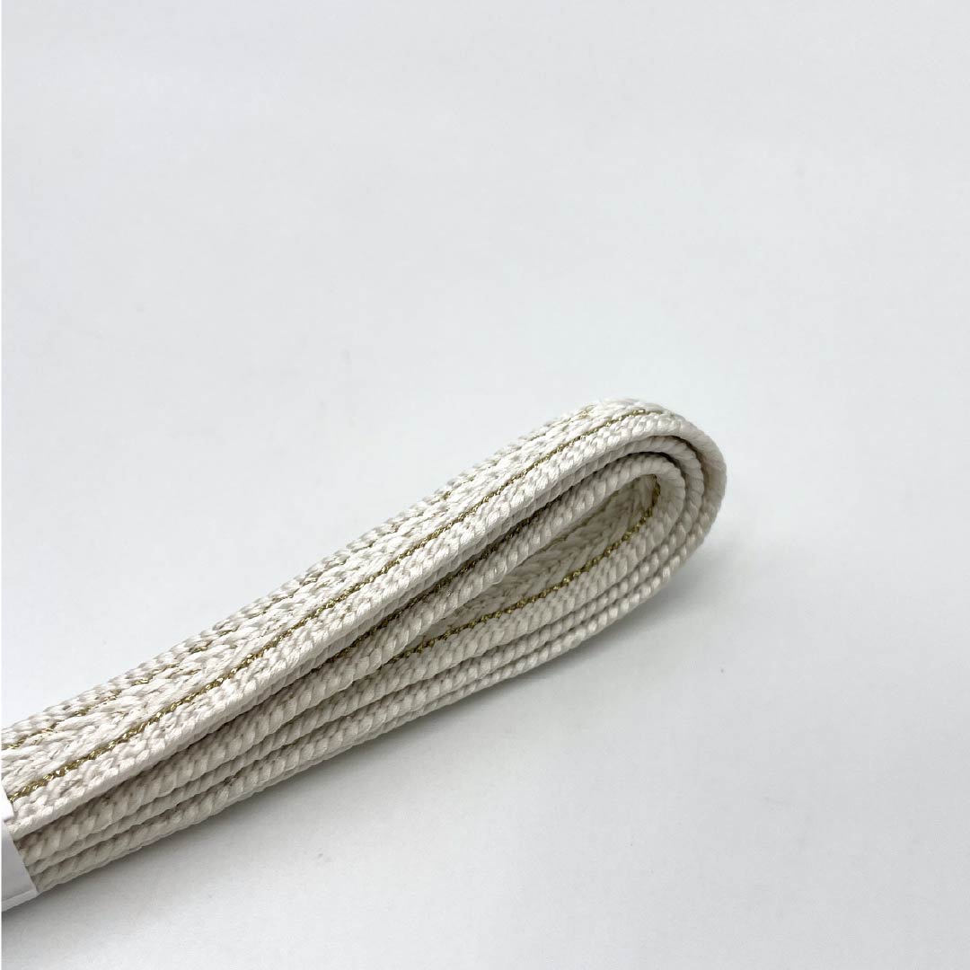 (新品)帯締め 正絹 NEWランク 胡粉色(ごふんいろ) 平田組紐 留袖用 古典柄 長さ約155cm 幅約1.5cm フォーマル 白系 1135004981311