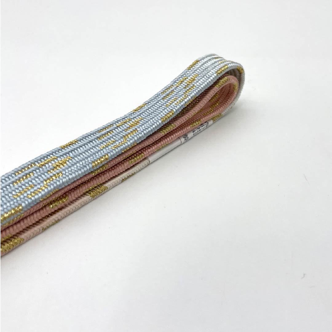 (新古品) 帯締め 正絹 NEWランク 五嶋紐 桃染色(ももそめいろ) 古典柄 手ぐみ 長さ約162cm 幅約1.5cm セミフォーマル ピンク系 1135004831313