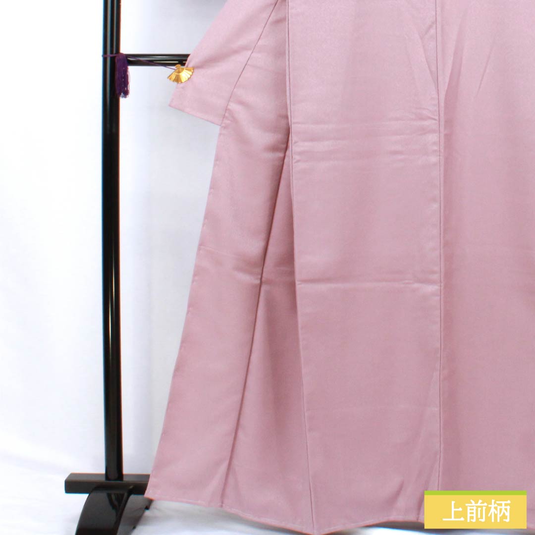 Solid-colored polyester kimono, S rank, length 158cm, sleeve length 65cm, pale purple (light purple) with abstract pattern and basting thread. Purple-based. Product number: 1114002272320