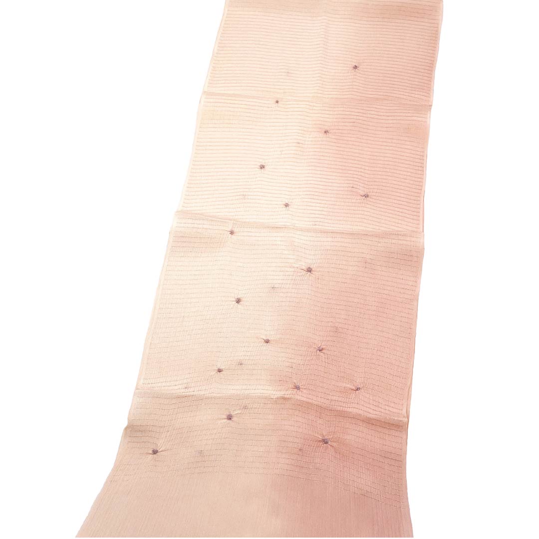 帯揚げ 正絹 Sランク カジュアル 曙色(あけぼのいろ) 夏用 絽 部分絞り 長さ約168cm 幅約27cm ピンク系 1136004842913
