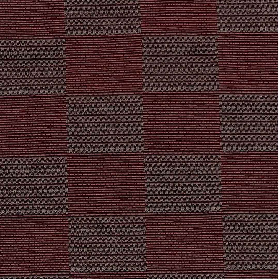 Kaku-obi (sash) made of polyester, dark red (monkfish), checkered pattern, unused, length 402cm, width 10cm, new rank, purple, 1134000081920