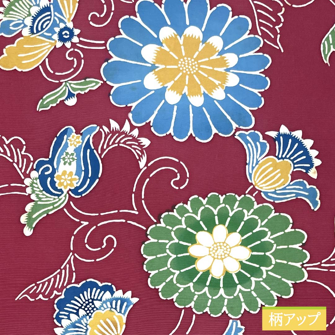 Nagoya obi, reddish red, Kyoto Bingata, floral arabesque, obi length 345cm, pure silk, B rank, full length, casual, purple, 1124006644320, Nagoya style