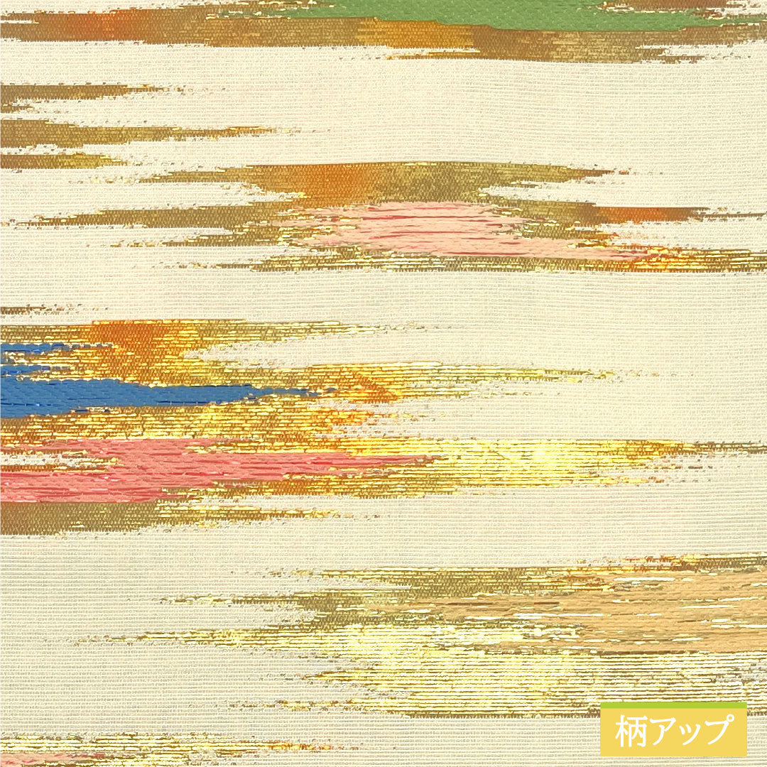 Fukuro Obi (sash), pure silk, A-rank, Nishijin-ori (woven fabric), Reimei Manzan, by Tamaki Bijutsu Orimono, 420cm long, six-pass, semi-formal, white, 1123016523311