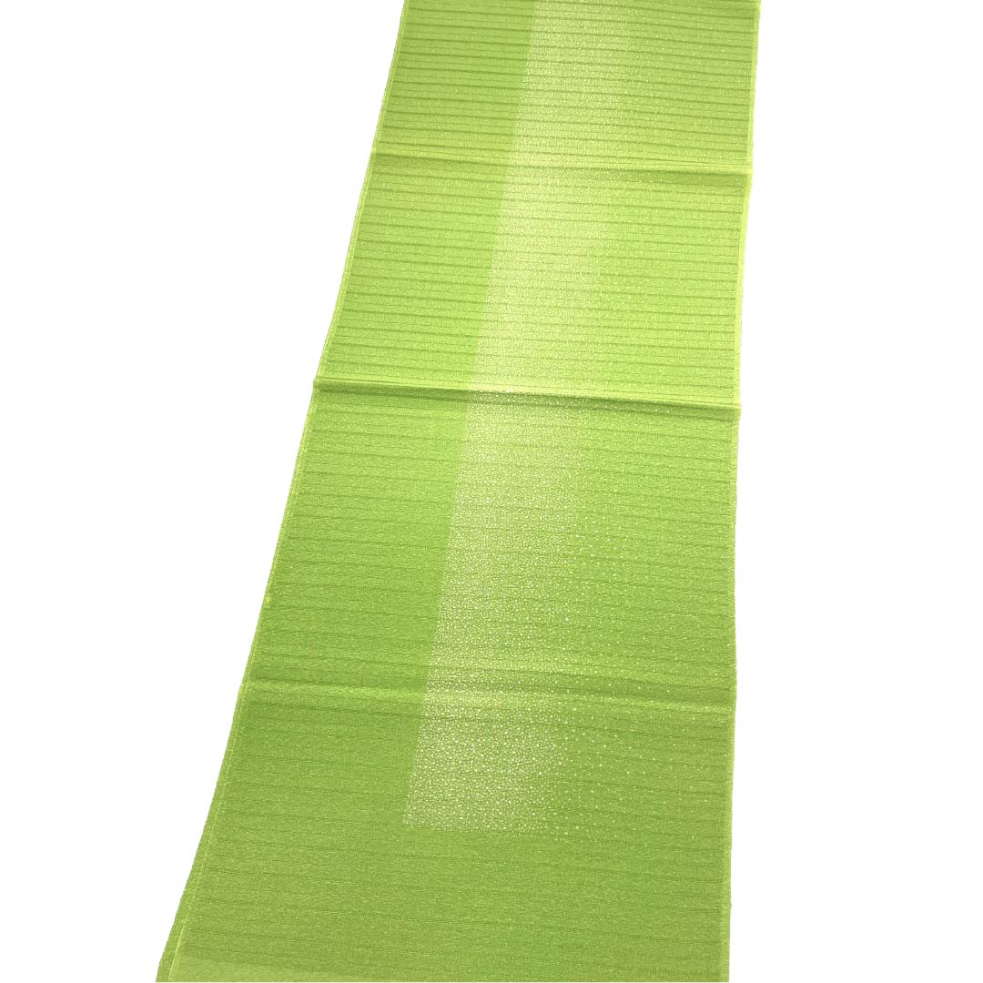 (New Old Stock) Obiage Silk NEW Rank Casual Moe-gi (yellowish green) Classic Pattern Tataki-zome style For Summer Length approx. 176cm Width approx. 29cm Green family 1136003421919