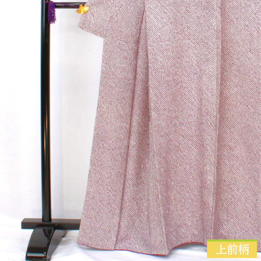 Small pattern, pure silk, length 163cm, sleeve length 63.5cm, lined, grape purple, all-dyed, Hikita-dyed, A-rank, purple, 1115004663420