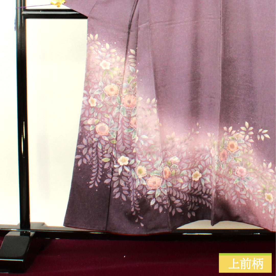訪問着 正絹 袷 身丈154.5cm 裄丈67cm 滅紫色(けしむらさきいろ) 辻ヶ花 Aランク 紫系 1112004753220