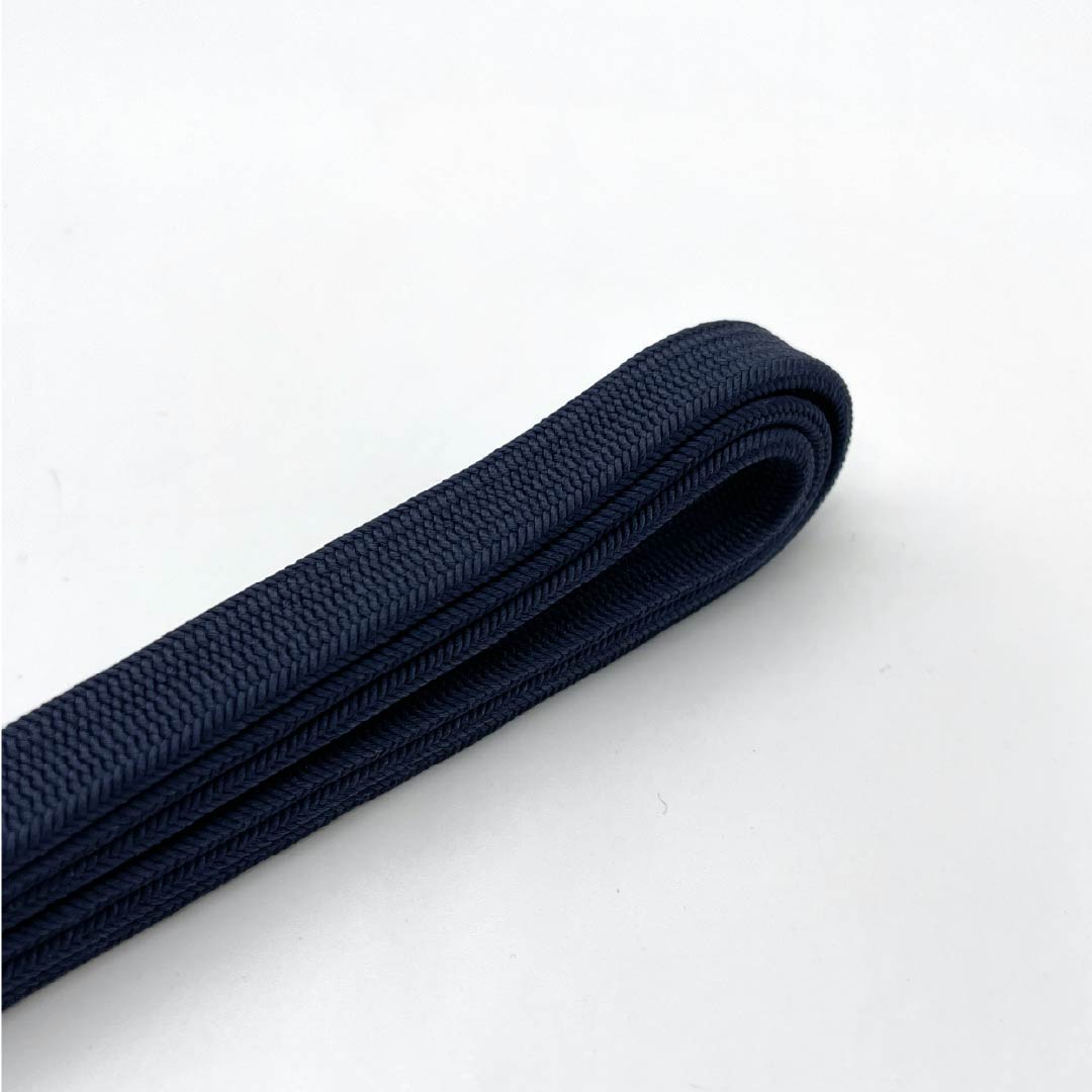 (New) Obiage sash, genuine silk, NEW rank, deep navy blue (noukon-iro), Hirata Kumihimo, Kakuasa Yugenzome, twisted tassel, length approx. 163.5 cm, width approx. 1.3 cm, casual, navy type, 1135005051318