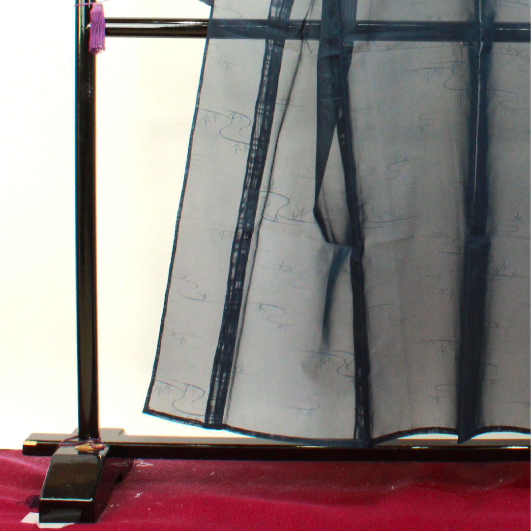 Summer item, pure silk, plain color, length 155cm, sleeve length 65.5cm, dark blue, flowing water, gauze, S rank, navy blue, 1132000992318