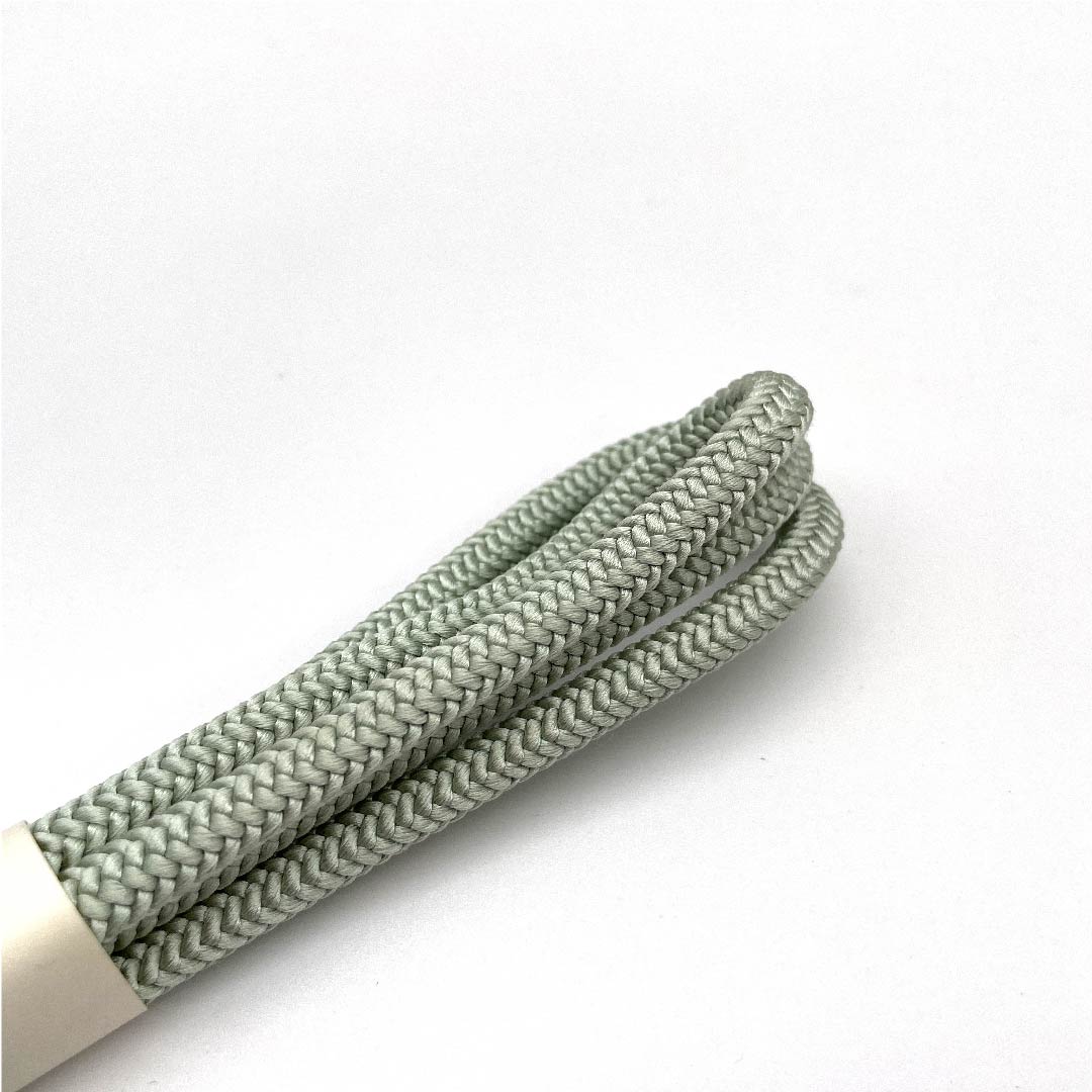 (New old stock) Obi-jime (belt fastener) Pure silk quarter string, white-green color (byakurokuiro), round string, Kyoto braided string, new old stock, length approx. 153cm, width approx. 0.7cm, casual, S rank, green, 1135001252919