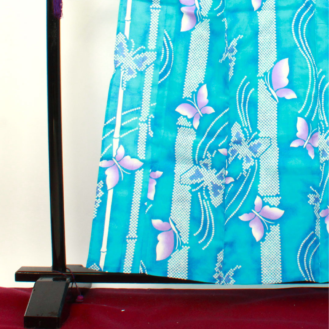 Butterfly Yukata Cotton S Rank Single Layer Length 160cm Sleeve Length 67cm Blue 1118001002417