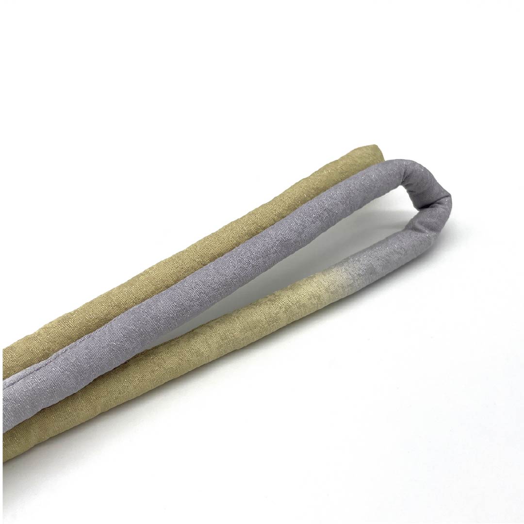 (新古品) 帯締め 正絹 四分紐 牙黄色(げおういろ) グラデーション 丸ぐけ 長さ約190cm 幅約1.2cm セミフォーマル NEWランク ベージュ系 1135003201425