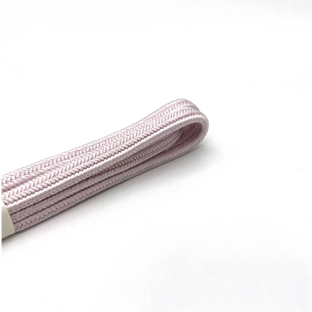 (新古品) 帯締め 正絹 桜色(さくらいろ) 冠組 新古品 長さ約168.5cm 幅約1cm セミフォーマル NEWランク ピンク系 1135003671313