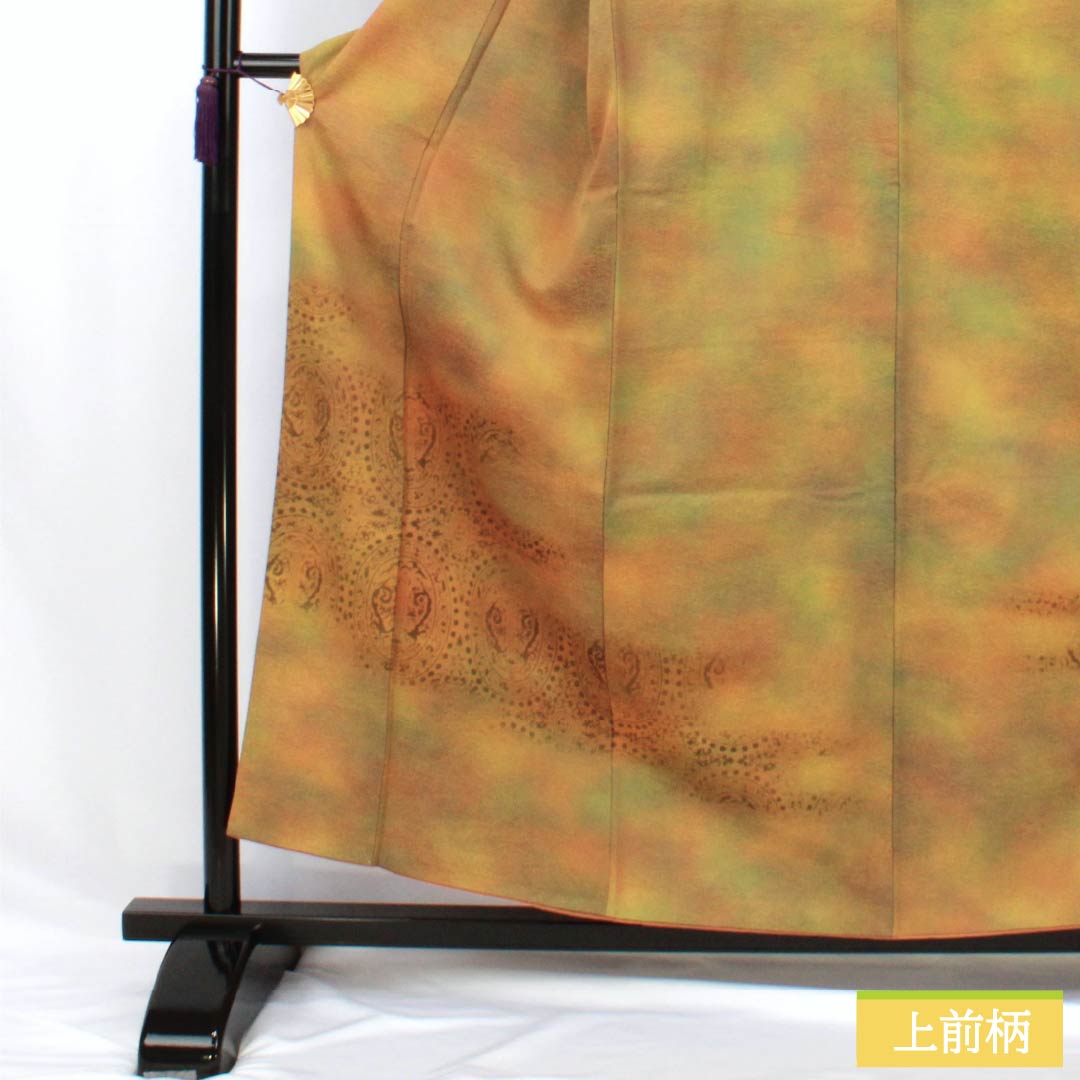 Silk Hōmongi, Rank A, Lined, Length 156cm, Sleeve-to-Sleeve 58.5cm, Bokeh-dyed, Abstract Pattern, Tsukesage, Gradation, 1112007563399