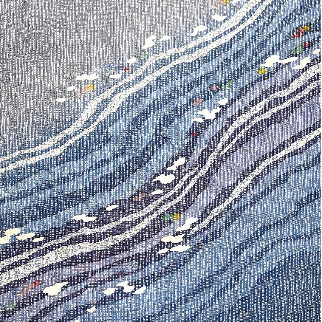 Fukuro Obi Gradient Flowing Water Abstract Pattern Obi Length 458cm Pure Silk S Rank Point Pattern Casual Gradient Style 1123007492499