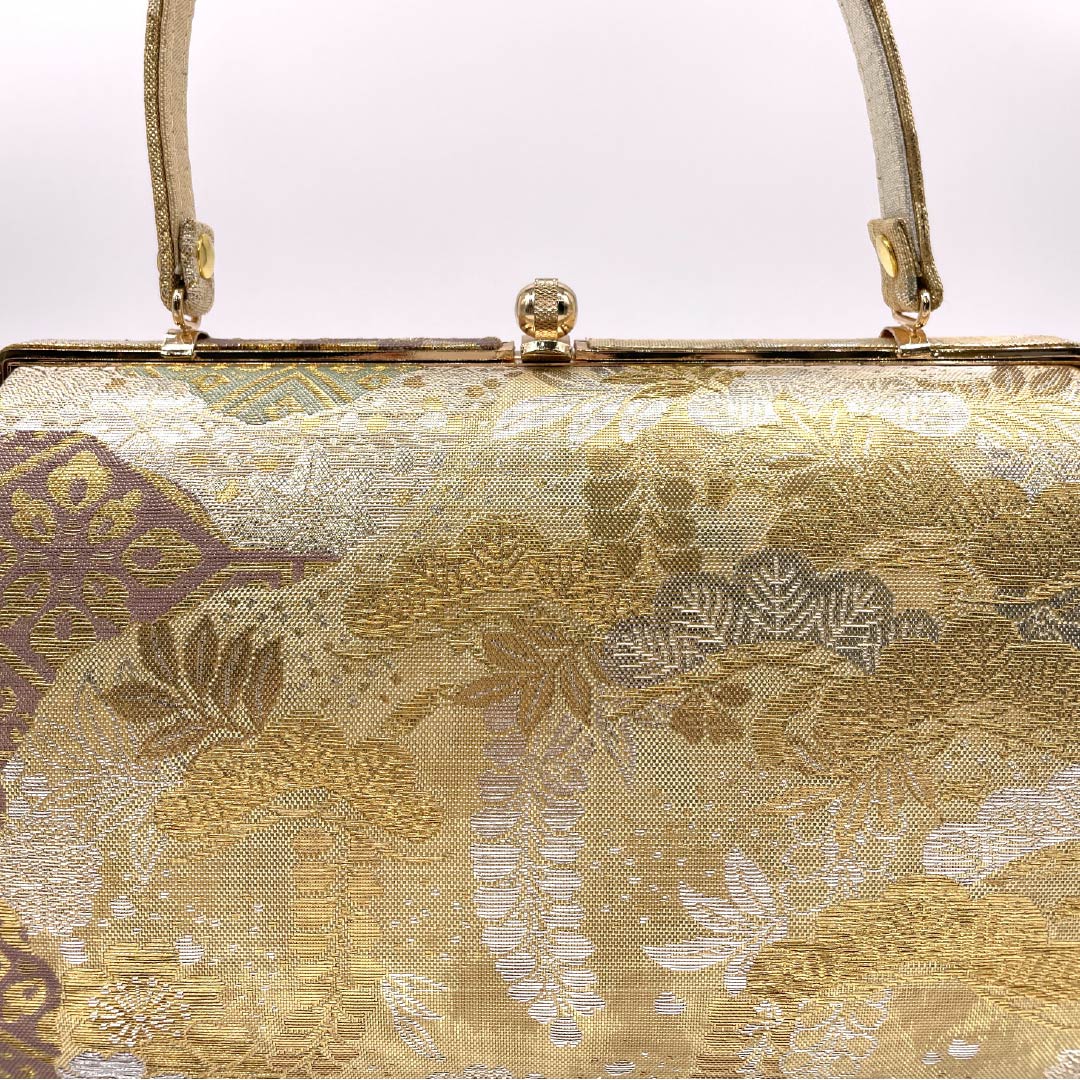 Formal Japanese style bag, gold color (kin-iro), for Tomesode, gold eagle, classic pattern, gold, S rank, 113900056221