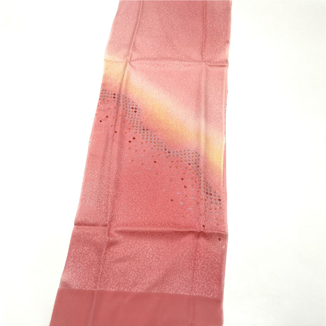 (New Old Stock) Obiage and Obijime Set, Pure Silk, NEW Rank, Choshun-iro (Everlasting Spring Color) and Nakanokurenai-iro (Medium Crimson), Hand-braided by Chiaki, Length approx. 160cm, Width approx. 1.6cm, Semi-formal, Pink tones, 1141000571313