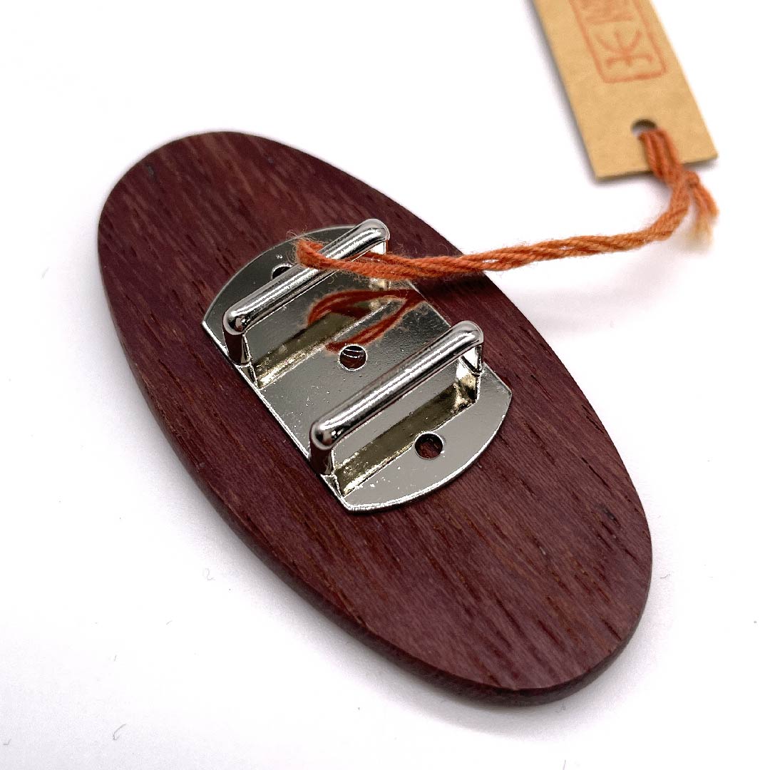 (New old stock) Obi clasp, wood carving, casual, copper color, wood inlay, owl, animal, length approx. 3cm, width approx. 6cm, S rank, brown, 1137000342914