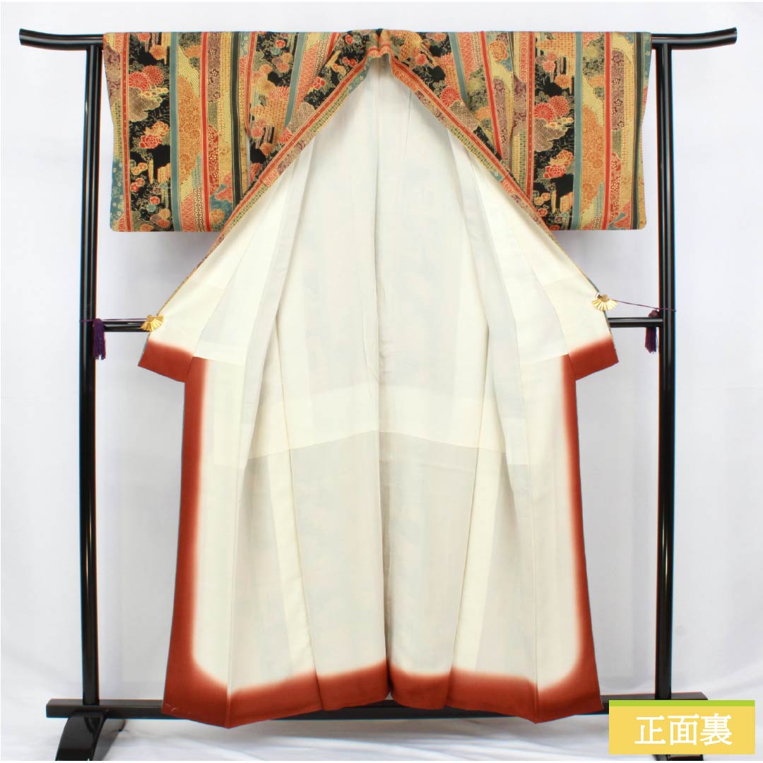 Komon (small pattern) pure silk, A-rank, length 155cm, sleeve length 62cm, lined, vertical stripes, classic gradient pattern, product number 1115006603399